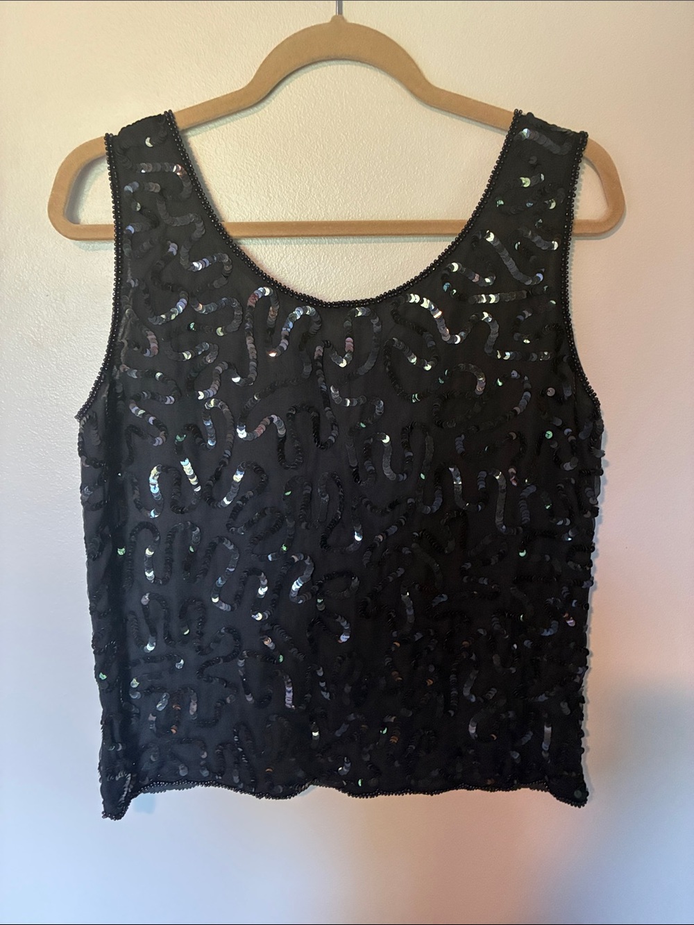 Lord & Taylor Black Sequin Tank Vintage - Picture 4 of 4